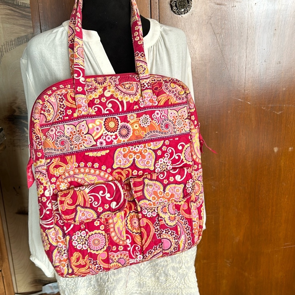 Vera Bradley Raspberry Fizz Media Tote Bag